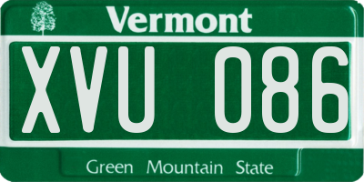 VT license plate XVU086