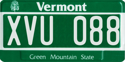VT license plate XVU088