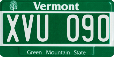 VT license plate XVU090