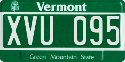 VT license plate XVU095