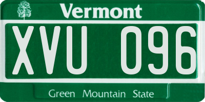 VT license plate XVU096