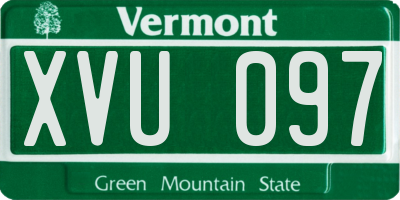 VT license plate XVU097