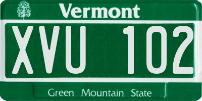 VT license plate XVU102