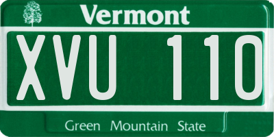 VT license plate XVU110