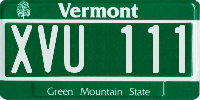 VT license plate XVU111