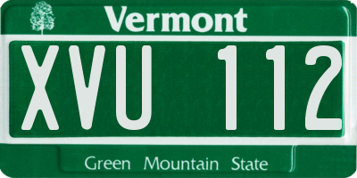 VT license plate XVU112