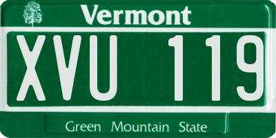 VT license plate XVU119
