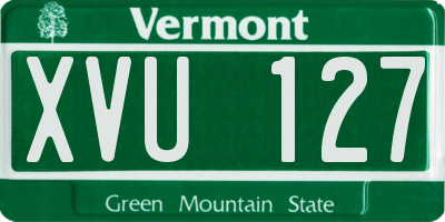 VT license plate XVU127