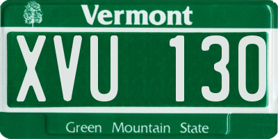 VT license plate XVU130