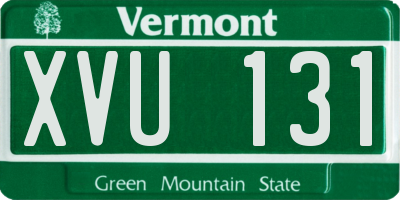 VT license plate XVU131