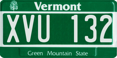 VT license plate XVU132