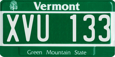 VT license plate XVU133