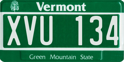 VT license plate XVU134