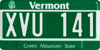 VT license plate XVU141