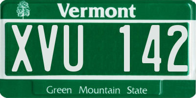 VT license plate XVU142