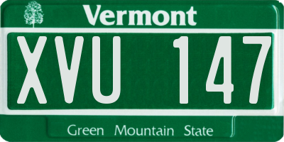VT license plate XVU147