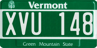 VT license plate XVU148