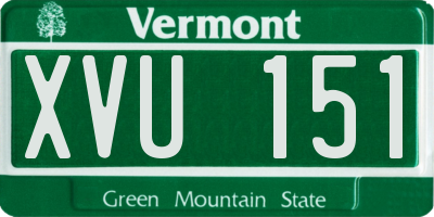 VT license plate XVU151