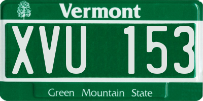 VT license plate XVU153