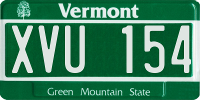 VT license plate XVU154
