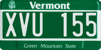 VT license plate XVU155