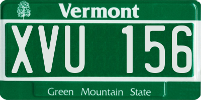 VT license plate XVU156