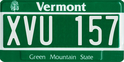 VT license plate XVU157
