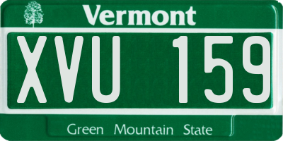 VT license plate XVU159