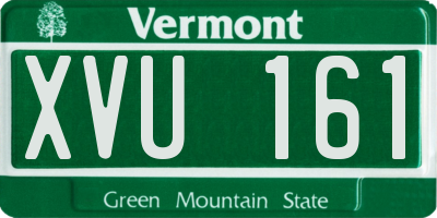 VT license plate XVU161