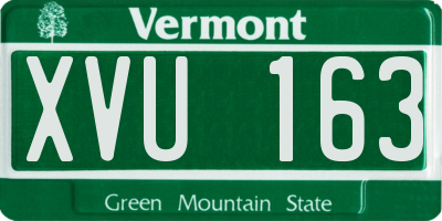 VT license plate XVU163