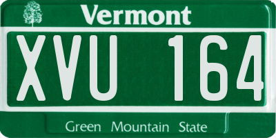 VT license plate XVU164