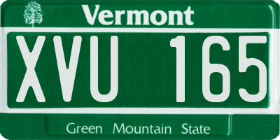VT license plate XVU165