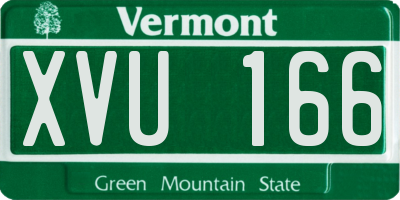 VT license plate XVU166