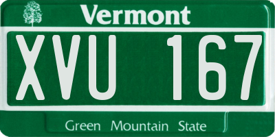 VT license plate XVU167