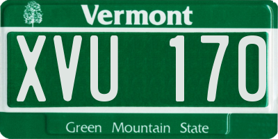 VT license plate XVU170