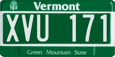 VT license plate XVU171