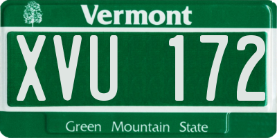 VT license plate XVU172
