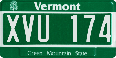VT license plate XVU174