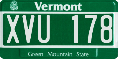 VT license plate XVU178