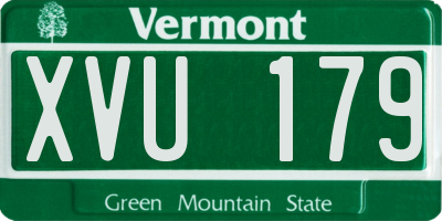 VT license plate XVU179