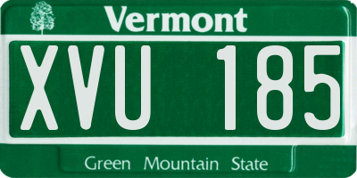 VT license plate XVU185