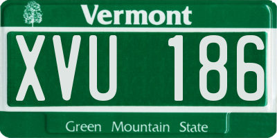 VT license plate XVU186