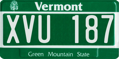 VT license plate XVU187