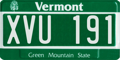 VT license plate XVU191