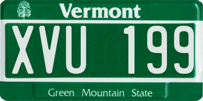 VT license plate XVU199