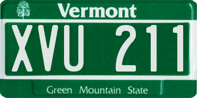 VT license plate XVU211