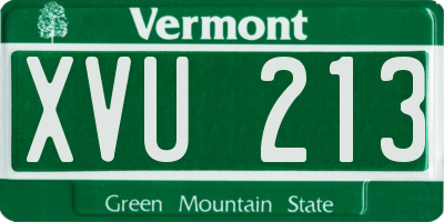 VT license plate XVU213