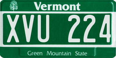 VT license plate XVU224