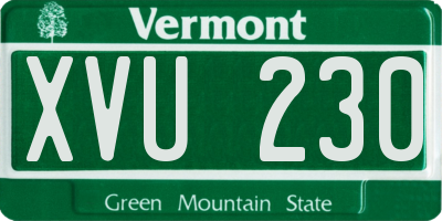 VT license plate XVU230