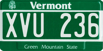 VT license plate XVU236